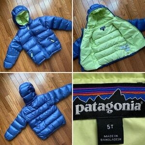 Patagonia Hi-Loft Down Puffer Hooded Jacket / Coat Style # 60493 Kids 5T
